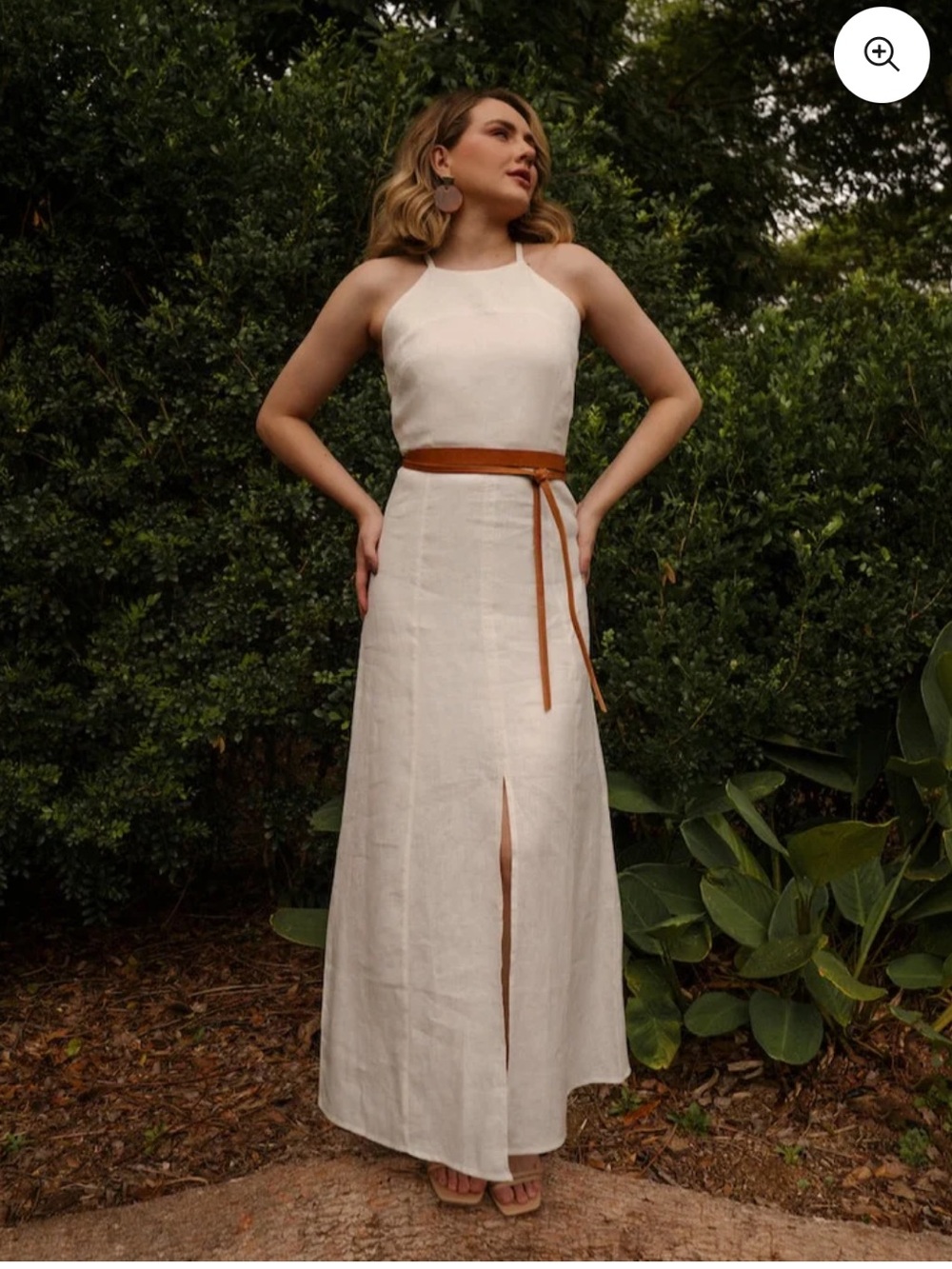 ADA Collection Skinny Wrap Leather Belt - cognac $99 /like new
